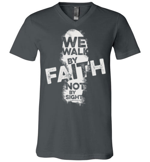 Walk by Faith v-neck in white